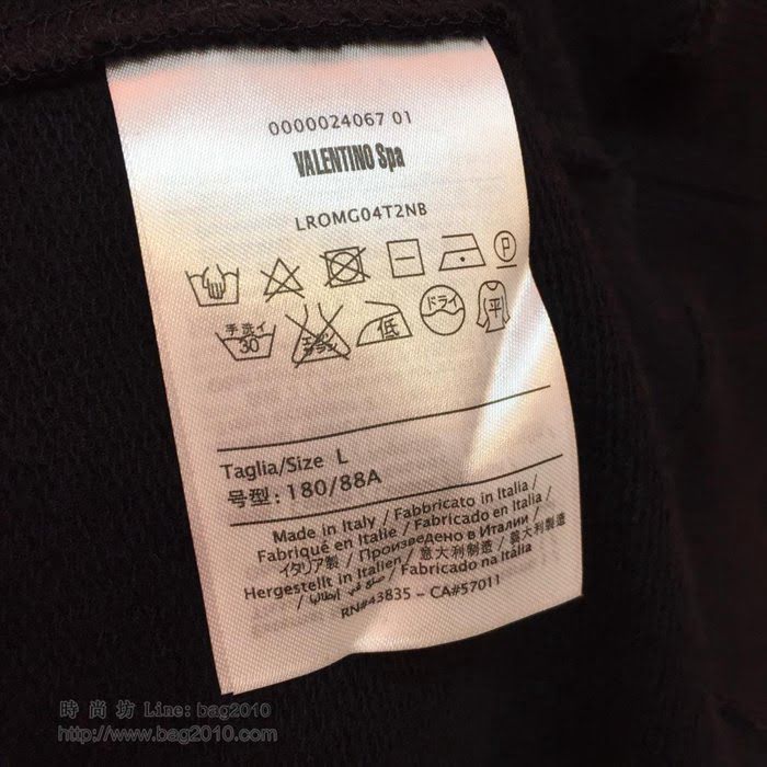 Valentino男裝 19-20FW新款 黑色連帽衛衣 男套頭衛衣 男士秋季新款單品  tzy2230
